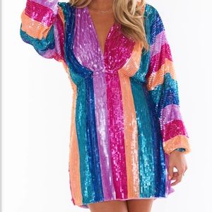 Show Me Your Mumu Kidman Mini Dress in Neon Stripe Taylor Swift